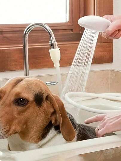 Pet Portable Sink Hose Faucet Sprayer Dog Shower Attachment With Adjustable Worm Dog Shower Bath Head Spray Drains Strainer