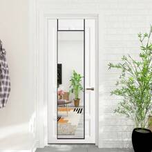 LIVINGANDHOME Living And Home Metal Frame Over The Door Full Length Mirror - Black - View 3