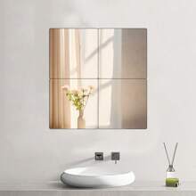 4 Gương Acrylic Tự Dính, Gương Ốp, Tấm Gương Nhựa Dẻo 20*20Cm Dán Tường, Gương Dày 2MM, Gương Nhỏ Không Khung - Nhiều màu - Xem 6