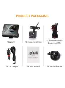 CÁMARA RETROVISOR DVR PARA AUTOMÓVIL. CÁMARA TRASERA Y FRONTAL PARA COCHE - Negro - Ver 6