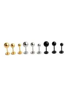 2个20G不锈钢球形耳钉，2-5mm扁平耳骨耳屏鼻环，女士耳部穿刺饰品 - 球平底耳釘 - 查看 5