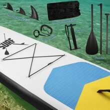 充氣划板站立式划槳板，SUP板，青少年和成人夏季專用，尺寸為120" x 30" x 6"