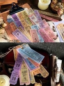 Conjunto de 40 piezas de Pegatinas Washi con poemas antiguos y flores para scrapbooking y decoración de diarios papelería manualidades libro de sticker estikers - Extractos de poemas largos. - Ver 5