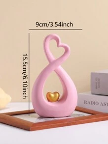 1pc Resin Creative Heart Shaped Home Decor Ornament For Display Cabinet, Wedding Party Decoration Best