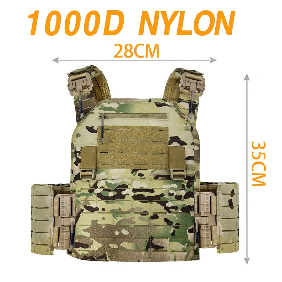 1000D Nylon LAVC Adjustable Modular Quick Release Plate Carrier Laser Cutting Molle Webbing Tactical Vest - Coral Pink - View 1
