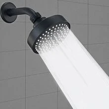 1pc High Pressure Shower Head, Bathroom Powerful Showerhead With Strong Spray, Small Silicone Nozzles, Universal Fit Works With High And Low Water Flow Showers, Bathroom Accessories