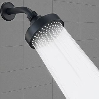 1pc High Pressure Shower Head, Bathroom Powerful Showerhead With Strong Spray, Small Silicone Nozzles, Universal Fit Works With High And Low Water Flow Showers, Bathroom Accessories