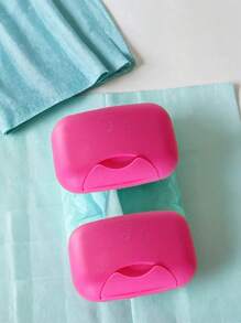 1/2/3/4 件便携式香皂收纳盒，带盖旅行香皂盒，糖果色香皂盒，厨房和浴室收纳用品家居浴室装饰秋季装饰返校 - 玫瑰紅 - 查看 11