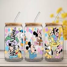 1 bình nước 16oz in tên gia đình chuột  có nắp và ống hút tái sử dụng, thích hợp đựng cà phê đá, sinh tố, nước trái cây và trà, lý tưởng để ăn mừng sinh nhật, giáng sinh, lễ phục sinh và lễ tạ ơn - trong suốt - Xem 17