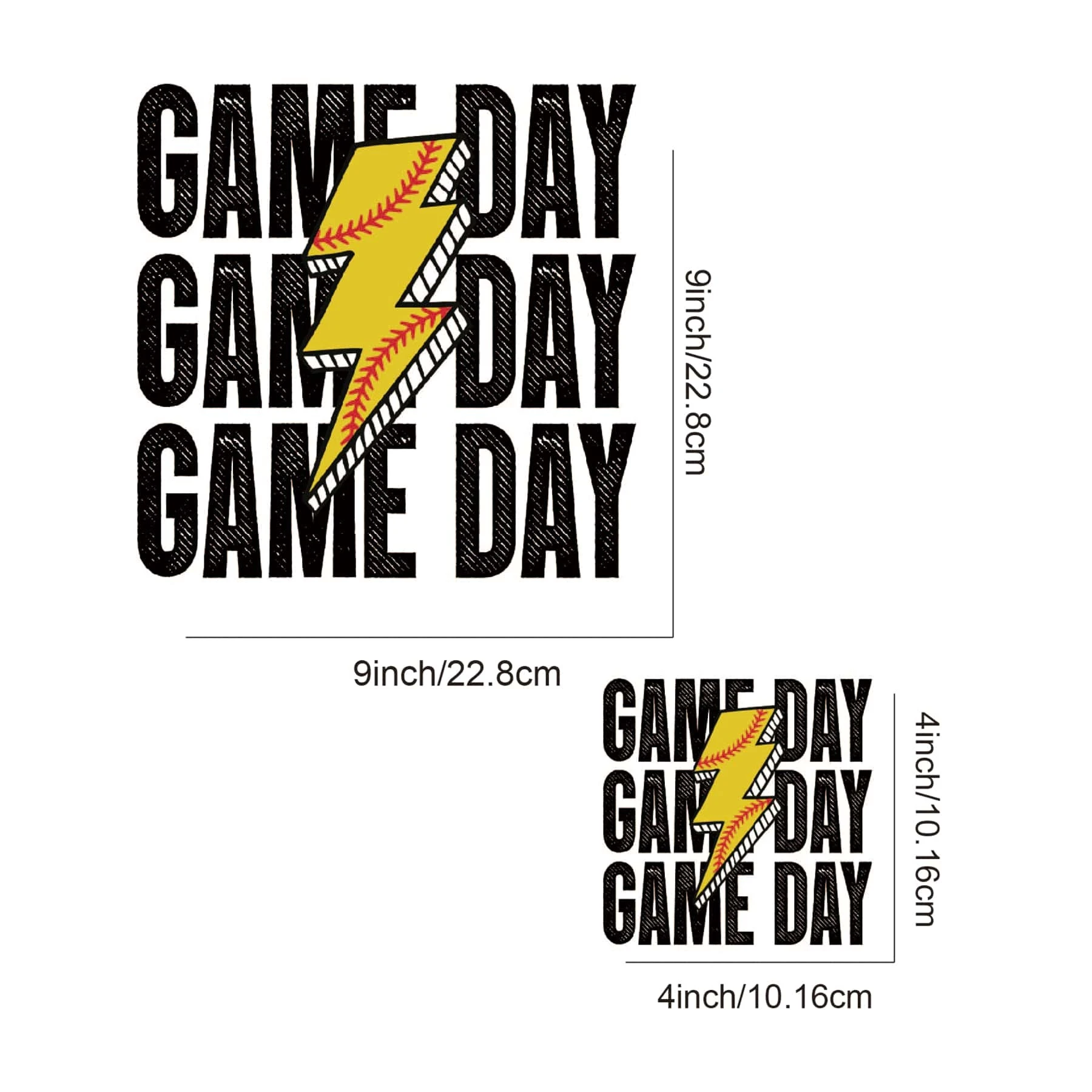2pcs Game Day Heat Transfer Vinyl Design Sticker For Ball Sports