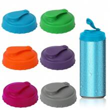 1/6 nắp lon nước ngọt bằng silicon có thể tái sử dụng, nắp đậy đồ uống kích thước tiêu chuẩn cho nước ngọt, đồ uống tăng lực, nước trái cây, thích hợp cho cuộc sống hàng ngày và lưu trữ đồ uống tiệc tại nhà - Nhiều màu - Xem 1