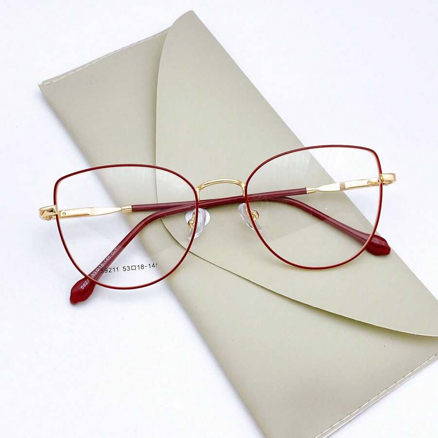Women Fashion Glasses - 酒紅色 - 查看 1