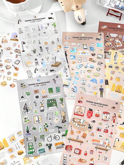 1pc/Pack Cute Cartoon Stickers For Daily Life, Scrapbooking & Stationery Decoration Back To School