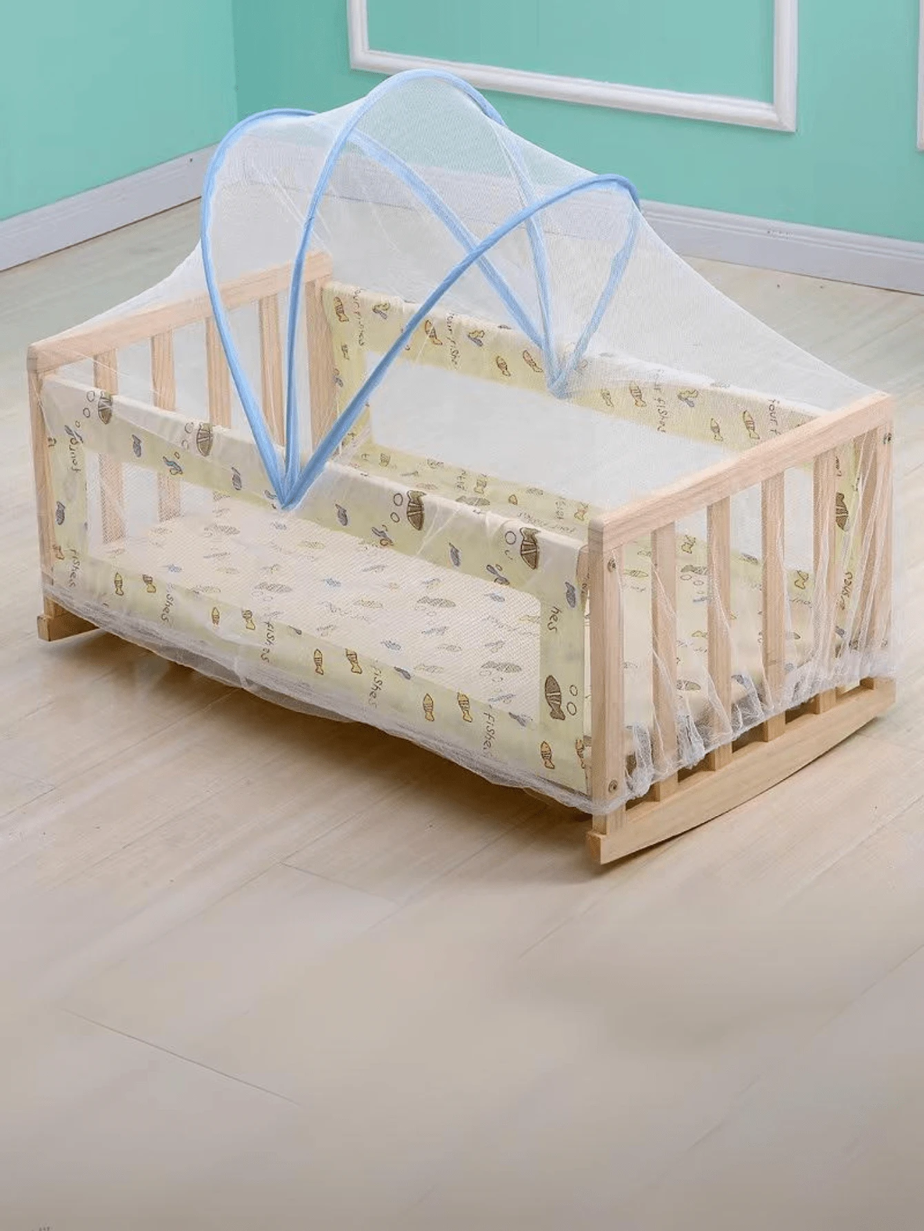 1 pieza de mosquitero para cuna de bebé, tipo universal con clips, fácil de instalar - Multicolor - Ver 1