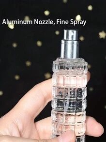SHEIN X Heather Rae 1Pc Glass Spray Bottle, Exquisite Refillable Perfume Atomizer Empty Spray Bottles 30ml, Travel Cologne Scent Pump Case Bottle Portable (Golden,Silvery)