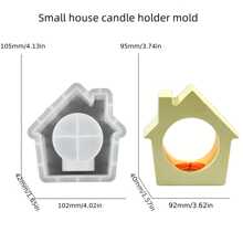 DIY Resin Drop Glue Gypsum Molds For Christmas Tree, Small House & Candlestick, Silicone Mold For Christmas Aromatherapy Candlestick Base - Christmas Tree Candle Holder Mold 02 - View 6