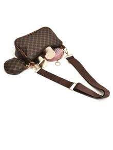 Retro Printed Handbag 2024 New Pillow Tide Shoulder Cross-Body Bag Mother Small Square Bag With Foreign Flavor - Brown - View 9