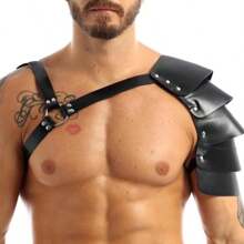 1 Máy Tính Thời Trung Cổ Viking Hiệp Sĩ Da PU Có Thể Điều Chỉnh Hình Chữ X Thân Dây Nịt Ngực, LARP Halloween Áo Giáp Vai, Đảng Cosplay Vai Che Trang Phục - A - Xem 15