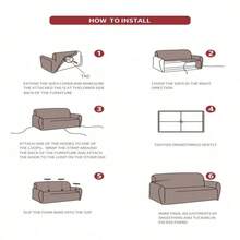 1 Vỏ bọc ghế sofa đàn hồi tích hợp tối giản, Vỏ bọc đa năng bao gồm tất cả, Chống trầy xước và cát phổ biến cho tất cả các mùa - Feiye-hồng - Xem 3