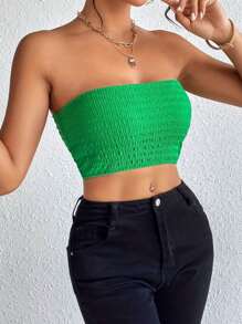 Women's Push-Up Strapless Corset Bra Top - Green - View 2