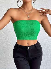 Women's Push-Up Strapless Corset Bra Top - Green - View 4