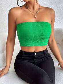 Women's Push-Up Strapless Corset Bra Top - Green - View 1