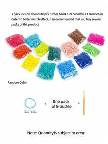 Random Color Rubber Band Bracelet Kit Rubber Bands For Weaving DIY Crafting Gift - Random Color - View 6