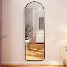 LIVINGANDHOME Living And Home Arch Full Length Wall Mirror - Black - View 5