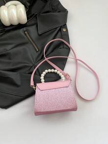 女士时尚百搭包包，设计简洁优雅，配有仿珍珠链带，可肩背/斜挎/手持，情人节 - 粉色 - 查看 5