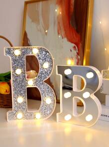 1 pieza 21/16cm Lámpara de letra, lámpara de decoración de escritorio, lámpara de letra de lentejuelas brillantes, regalo sorpresa para amigas, hermanas, novios, padres, niñas, lámpara de decoración de cocina, lámpara de atmósfera de restaurante, lámpara de atmósfera de dormitorio romántico luminoso, luz rosa de color cálido, regalo favorito y popular de luz nocturna, regalo de cumpleaños, lámpara de atmósfera de fiesta, lámpara de decoración de cumpleaños feliz, lámpara de fiesta - amarillo - Ver 4