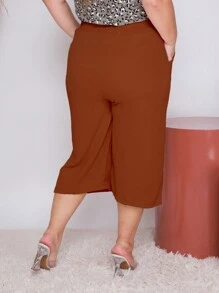 Plus Size Pants - Rust Brown - View 2