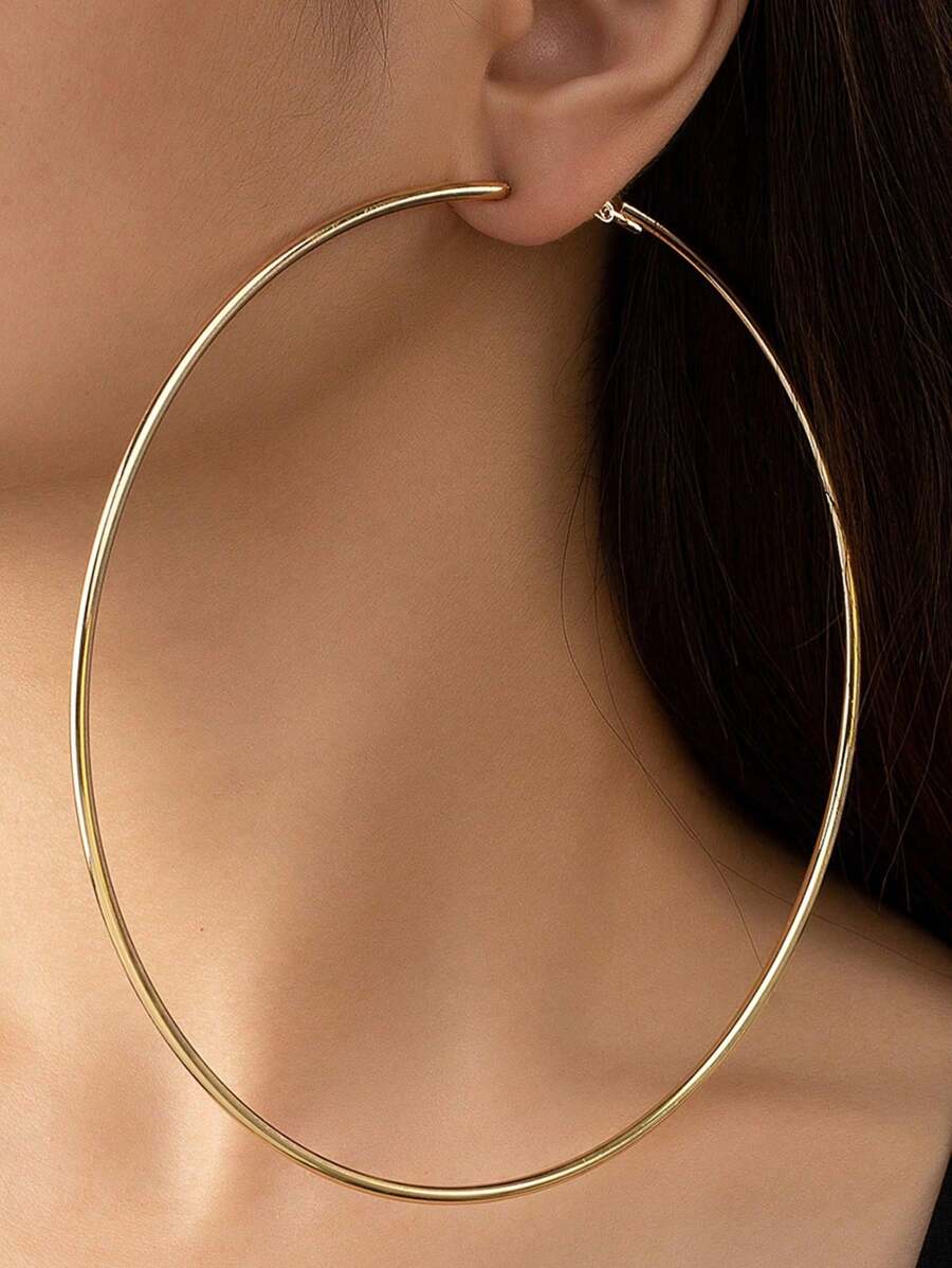 1 par de aros extra grandes exagerados y sexys para mujer, accesorios de estilo de fiesta y punk
