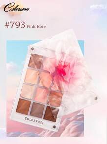 COLORROSE 9.5g 水波纹彩妆盘，哑光闪光粉眼影盘，磁性盖设计，显色度高，持久亮泽闪光眼影，丝滑，轻盈，顺滑，带镜子，荧光笔轮廓腮红粉一体式彩妆盘 - CR793 - 查看 10