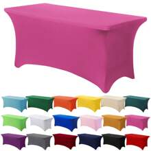 1/2 piezas Mantel de spandex, cubierta de mesa elástica, mantel rectángulo ajustado, cubierta de mesa elástica universal para bodas, banquetes, fiestas y eventos en el patio