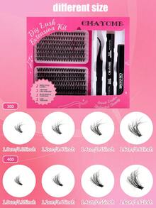 Bộ lông mi giả sang trọng CIMAYDIME 280 Clusters DIY: Kiểu phối thời trang 30D 40D 50D 60D 80D 100D, Hoàn hảo để trang điểm hàng ngày và dự tiệc, Tạo lớp trang điểm mắt to hấp dẫn không giới hạn! - màu đen - Xem 3