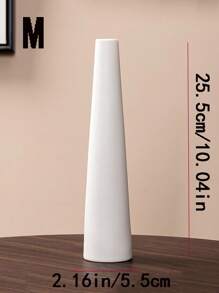 1pc Vase, Home Decor; Oblong Dried Flower Arrangement, Suitable For Living Room Vase, Room Decor, Home Decoration, Dining Table Centerpiece, Desktop Decor - White - View 7