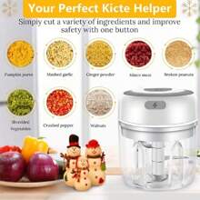For Nut Vegetable Fruit Food Electric Mini Garlic Chopper Meat Grinder Crusher - White - View 7