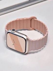 1 件时尚粉色休闲磁性硅胶表带，可调节防水腕带兼容 38/40/41/42/44/45/46/49 毫米，兼容 Series Ultra/SE/11/10/9/8/7/6/5/4/3/2/1，智能手表配件 - 多色(無手錶) - 查看 7