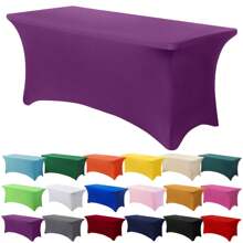 1/2 piezas Mantel de spandex, cubierta de mesa elástica, mantel rectángulo ajustado, cubierta de mesa elástica universal para bodas, banquetes, fiestas y eventos en el patio