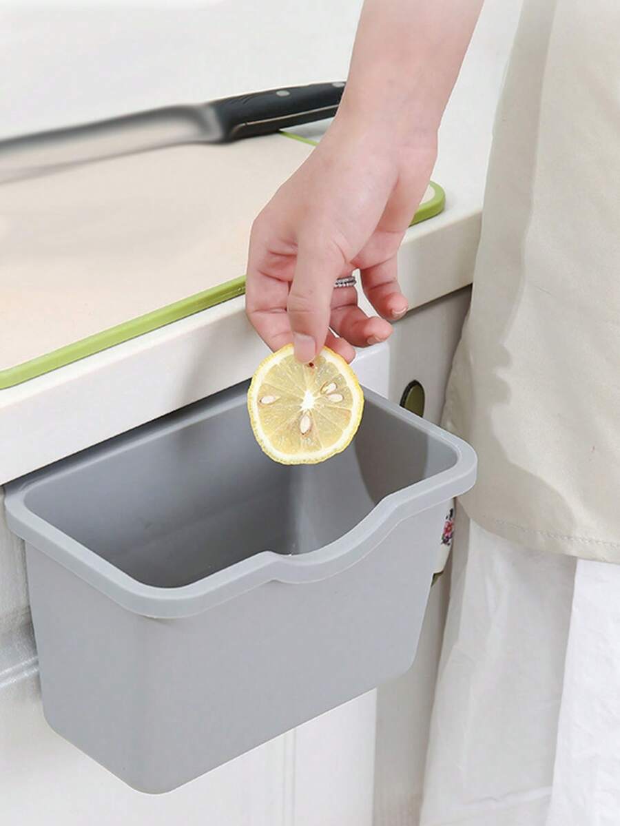 1 pieza de cubo de basura colgante para cocina, contenedor de basura que ahorra espacio - basura - Ver 1