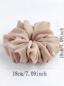 1个超大号浅棕色雪纺发圈，适合女性日常佩戴，发圈配饰，发绳，马尾辫发圈，发饰，弹性发带，美妆家居发饰，节日、派对发饰 - 淺棕 - 查看 3