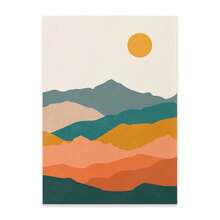 1 件无框现代抽象几何线条艺术阳光海景海报墙壁艺术画适用于卧室家居装饰 - 彩色 - 查看 20