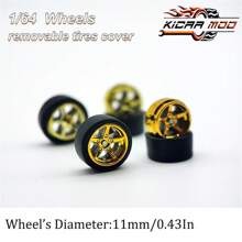Kicarmod 1/64 Wheel And Tire Kit 1 Set/Pack 0.57In Standard Size, Premium Car Culture True Rider Series, ABS And Rubber Material Detail Accessories For Model Player Collection Modification - Multicolor - View 6