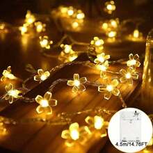 1Pc 10LED/20LED/30LED/40LED Đèn LED Dây Hoa Anh Đào Hoạt Động Bằng Pin Trong Nhà Không Khí Cổ Tích Đèn LED Hoa Cho Sân Sau Sân Vườn Tiệc Trong Vườn Phòng Ngủ Phòng Khách Lớp Học Trang Trí Cắm Trại - Nhiều màu - Xem 17