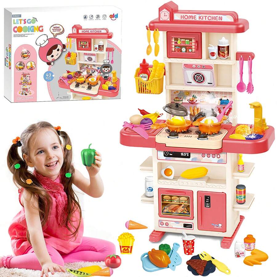 Kids Toy Kitchen Products - Pink - View 1