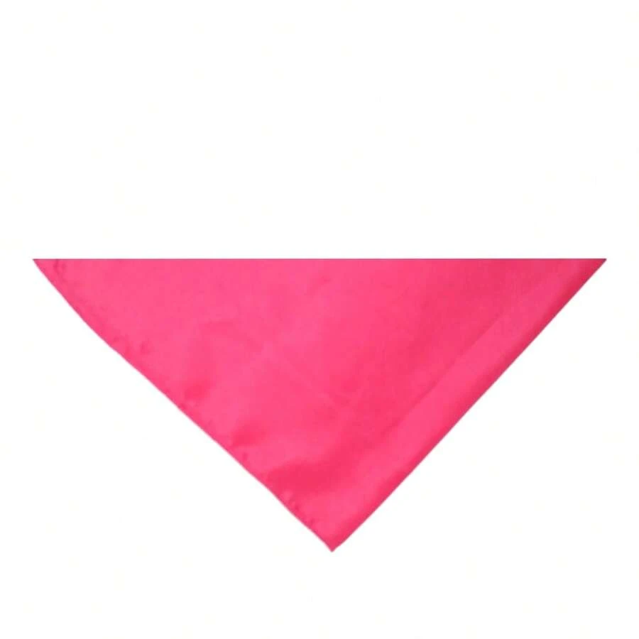 Jordefano Triangle Bandanas Pack Of 12 Polyester Solid Colors 30x19 Inches - Màu Hồng Tươi - Xem 1