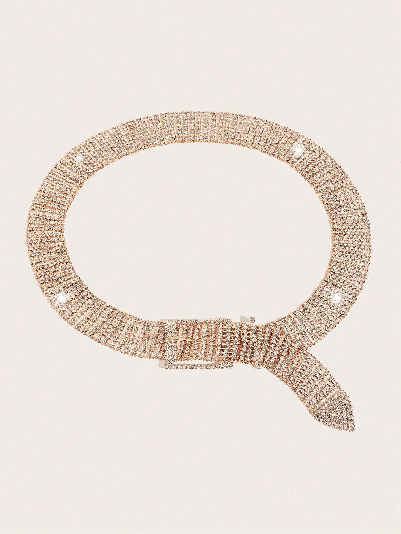 Ceinture De Show HKM Glitter Avec Strass - Noir - Boucle Interchangeable - Neuve