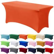 1/2 piezas Mantel de spandex, cubierta de mesa elástica, mantel rectángulo ajustado, cubierta de mesa elástica universal para bodas, banquetes, fiestas y eventos en el patio