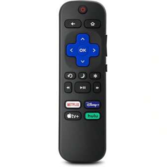1 件，Roku-TV-Remote 替代品，兼容 T CL Roku/Hisense Roku/Onn Roku/Sharp Roku 系列智能电视（不适用于 Roku Stick 和 Box）