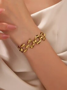 1pc Stainless Steel Bracelet For Women Fashion Gold Color Water Drop Shape Chain Bracelets Jewelry - Bracelet - View 1